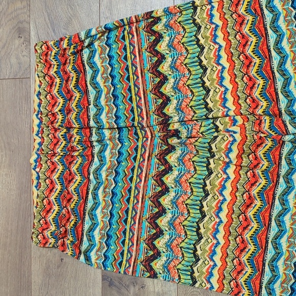 MULTIPLES Palazzo Pants Slinky Tribal Colorful Vibrant Summer 1X - Picture 4 of 7